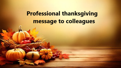 Professional thanksgiving message to colleagues